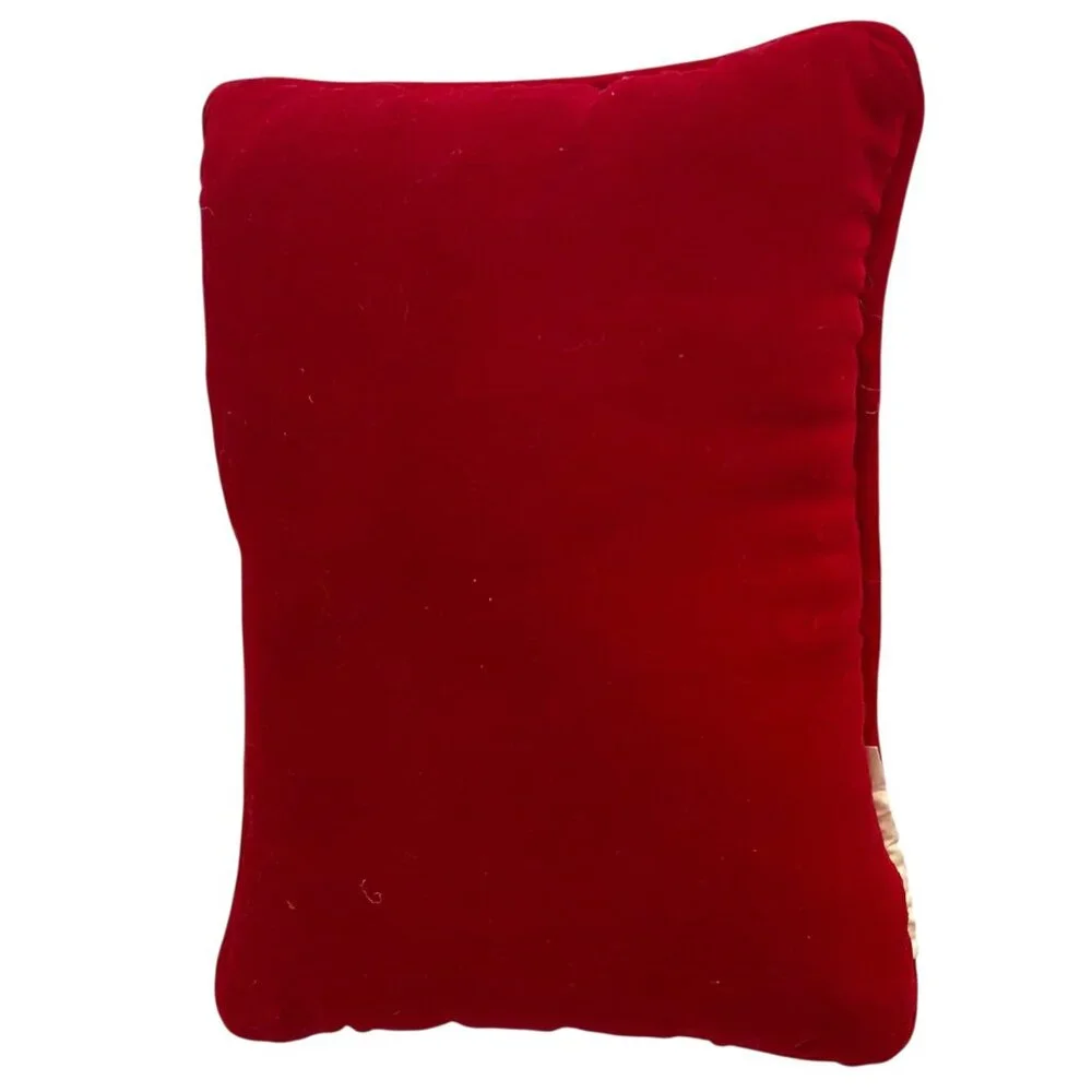 Vtg Needlepoint Christmas Pillow Your'e The Best Thing Under‎ My Tree Red Velvet